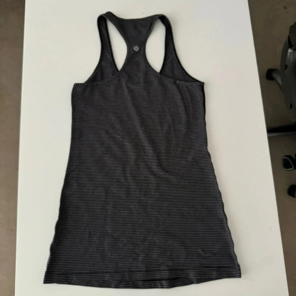 Lululemon Cool Racerback Tank Mini Pop Stripe Black / Heather Slate size 4 - Picture 4 of 8